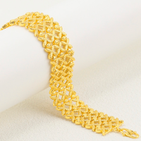 Nouveau design Z H – Bracelet chaîne et maillons plaqué or 24 carats, style hip-hop, tendance, unisexe, en laiton – Idéal comme cadeau