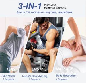 Neuankömmling Tragbares drahtloses TENS EMS Taillen massage gerät 3-in-1-Medizingerät für den Heimgebrauch mit Fernbedienung - Product Image 4