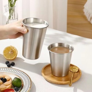 304 Stainless Steel Tumbler Single Layer Straight Cup Portable Camping Outdoor Travel Cup For Beer Milk Tea Snacks - Product Image 2
