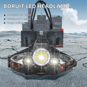 <span class=keywords><strong>Linterna</strong></span> <span class=keywords><strong>Frontal</strong></span> Recargable 18650 de Alta Potencia, Impermeable, con 3 LED para Senderismo y Camping - Product Image 2