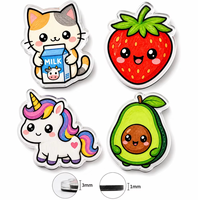 Aimant de réfrigérateur personnalisé en acrylique, 3 mm d'épaisseur, motif chiot mignon, découpé, support magnétique noir, vente en gros, cadeau