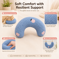 Coussin rond pour animaux de compagnie OEM, soutien cervical, peluche douce, coton PP, lavable, pour un sommeil profond, pour chats, toutes saisons