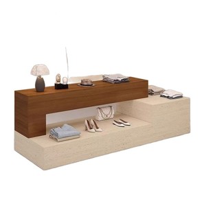 Vitrine moderne minimaliste pour magasin de vêtements pour femmes avec rangement portable en panneau composite - Product Image 1