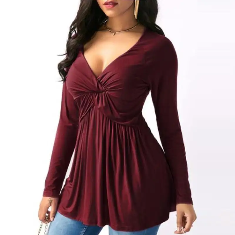 Blusa de poliéster ajustada y Sexy para mujer, ropa personalizada de varios colores