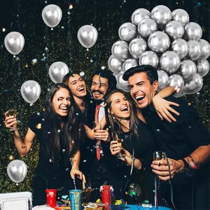 Paquete de 100 Globos de Látex Plateados Cromados de 5 Pulgadas, Pequeños Globos Metálicos Plateados para Helio, Globos Plateados Brillantes para Fiestas de Cumpleaños y Nochevieja - Product Image 2