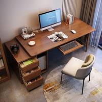Escritorio de Computadora Moderno para Oficina en Casa, en Oferta, Duradero, de Madera Sólida, Mesa de Estudio Grande para Juegos de Computadora con Cajón y Gabinete de Almacenamiento
