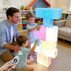 Blocs lumineux LED Montessori, ensemble de briques <span class=keywords><strong>Tetris</strong></span>, jeu interactif parent-enfant, jouet de construction créatif pour l'apprentissage précoce des tout-petits - Product Image 3
