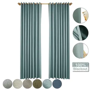 Classic Solid High Shading Blackout Polyester Window Curtains Hotel Home Bedroom Curtains For The Living Room