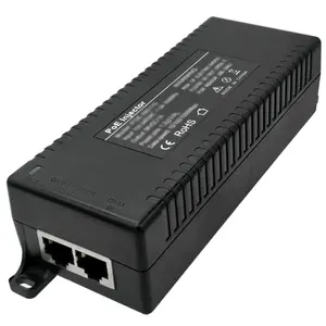 מזרק ethernet פסיבית 65w poe מתג מתאם אספקת חשמל גבוהה עבור מצלמת אינטרנט cctv 1000mbps gigabit 52v 1.25a poe pe