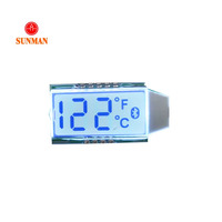 Modul LCD STN 7-Segmen 2-Digit SML0268 3.3V Transflektif Positif dengan Lampu Latar Putih untuk Termometer