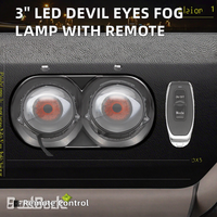 Phare antibrouillard LED Devil Eyes de 3 pouces pour l'avant, lumière Demon Eye populaire avec 33 modes, télécommande, ampoule LED 12V, nouvel accessoire automobile
