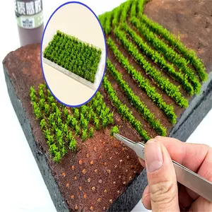 Césped en miniatura de estilo militar, Mini paisaje de terreno Artificial, accesorios de Diorama