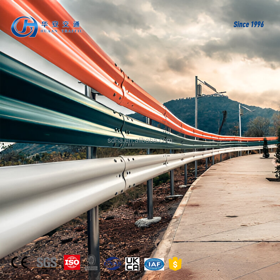 Motorway Rails Galvanized Steel Flex W Beam Traffic Barrier Highway Safety Guardrail ...