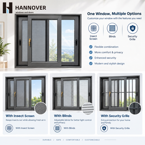 <span class=keywords><strong>HANNOVER</strong></span> Maßgefertigtes Aluminium-Schiebefenster 6063-T5 Profil Pulverbeschichtet Horizontales Schiebefenster Schalldicht Energy Star - Product Image 4