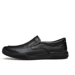 Zapatos de Negocios para Hombre de Piel de Vacuno de Primera Capa 2026, Zapatos de Cuero con Suela Suave, Zapatos Casuales Sin Cordones, Envío Directo - Product Image 2