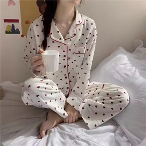Conjuntos de Pijama Largos de Poliéster Rosa a Rayas y Cuadros para Mujer, Venta al por Mayor, Personalizados, de Manga Larga, Tejido Suave, Ropa de Dormir para 2026 - Product Image 1