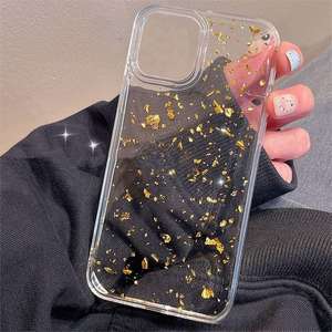 Coque de téléphone adaptée à l'iPhone 16 Pro Max, résine avec feuille d'or transparente, coque de téléphone antichoc à couverture intégrale - Product Image 1