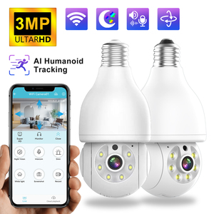 Haute qualité L01 Smart WiFi E27 3MP 360 ° panoramique sans fil PTZ CCTV caméra ampoule caméra pour la sécurité à domicile - Product Image 2
