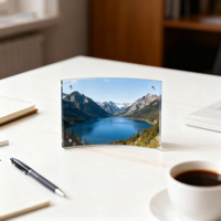 Décoration d'intérieur : Cadre rectangulaire en acrylique fait main, présentoir magnétique double face pour photos et certificats, livraison rapide, personnalisable avec logo