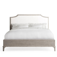Meubles de chambre à coucher au design moderne de style nordique Lit double en bois de chêne