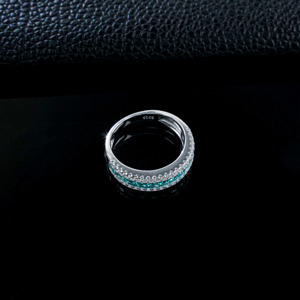 Classic 925 Sterling Silver Paraiba-Color Green <b>Garnet</b> Women's Anniversary & Wedding <b>Ring</b> - Product Image 3