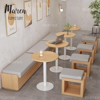 Combinaison table et chaise de restaurant, banquette longue personnalisée pour café, salon de thé ou pâtisserie, à poser contre le mur