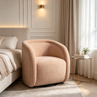 CARLFORD Fauteuil Compresse, Fauteuil pivotant en tissu Teddy, Fauteuil d'appoint pivotant pour hôtel, Sillones Comprimidos