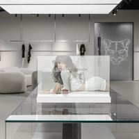 Écran OLED transparent haute résolution de 55 pouces Affichage de signalisation numérique Ultra-mince HD Touch Petite base de bureau pour une utilisation dans les ascenseurs