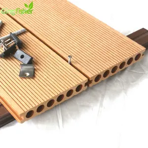 עמיד למים עץ פלסטיק Composite WPC עשויים לוחות פנל הסיפון עץ עם חריץ
