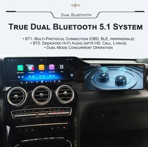 Écran double 25 pouces pour <span class=keywords><strong>Mercedes</strong></span> Benz Classe C <span class=keywords><strong>GLC</strong></span> 2015-2022, Carplay sans fil, Navi GPS, Android 15, Bluetooth, autoradio stéréo QLED - Product Image 4