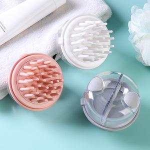 Cepillo para masaje del cuero cabelludo con doble compartimento, dispensador a presión, peine transparente para la cabeza, material TPR para uso general - Product Image 2