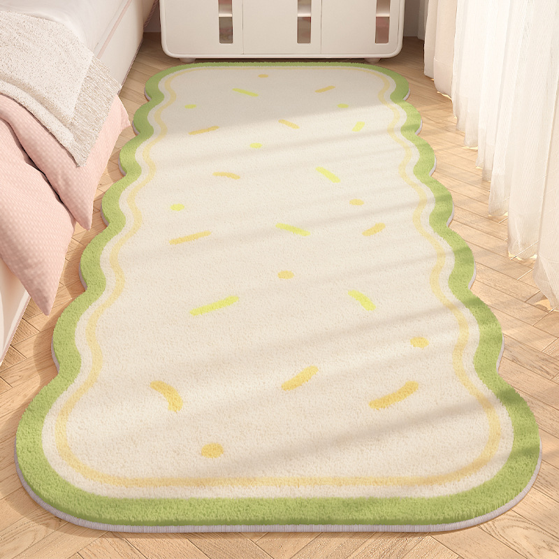 Beige particles green border