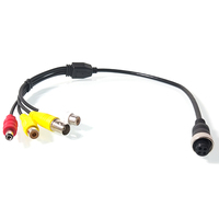 Connecteur femelle aviation vers vidéo RCA, audio RCA, vidéo BNC et alimentation DC pour caméras de véhicules MDVR