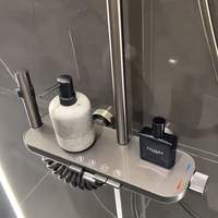 Ensemble de robinetterie de douche murale gris, chaud et froid, pour salle de bain, style piano