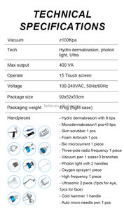 Machine de nettoyage de la peau à oxygène Aqua Facial Hydro 14 en 1 avec certification de qualité, avec super bulles pour éclaircir la peau - Product Image 6