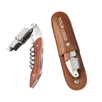 Tire-bouchon en acier inoxydable et bois de rose, ouvre-bouteille personnalisé avec coupe-capsule, vente en gros d'usine