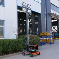 5 metre teleskopik mobil kule ışık 2x1000W mobil aydınlatma kulesi fiyat
