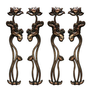 Porte extérieure de villa en acier inoxydable durable, design carpe chinoise et lotus, étanche, usage commercial, supermarché - Product Image 2
