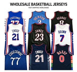Hommes 2026 Cousus # Maillot de basket-ball 23 Jaylen Brown Joel Embiid Iverson # 3 Tyrese Maxey VJ Edgecombe Jared <span class=keywords><strong>McCain</strong></span> Livraison rapide - Product Image 1