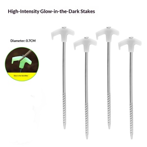 Outdoor Camping Luminous Steel Stakes 25cm Windproof <b>Tent</b> Pegs For <b>Canopy</b> Beach Wooden Deck Large <b>Tent</b> Fixed Ground Nails - Product Image 3
