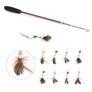 Giocattolo di Lusso per Gatti a Forma di Insetto con Piuma Realistica, Campanello e Piccole Piume, Gioco Interattivo per Animali Domestici, Vendita all'Ingrosso - Product Image 1