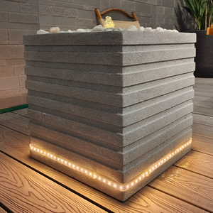 Outdoor Portable Square Resin Water <b>Fountain</b> <b>with</b> <b>Solar</b> Panel and Battery <b>Pump</b> for Indoor Home Decoration - Product Image 1