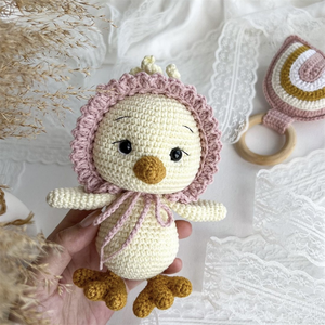 Adorable hecho a mano relleno Animal juguete ganchillo Lovey Chick <span class=keywords><strong>Amigurumi</strong></span> pato ganchillo pollo juguete - Product Image 5