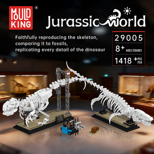 ตัวต่อ Mould King 29005 1418 ชิ้น ชุดจูราสสิคเวิลด์ ไดโนเสาร์แบล็คดราก้อน เวโลซีแรปเตอร์ ฟอสซิล ของเล่นเสริมพัฒนาการ ของขวัญเทศกาล - Product Image 2