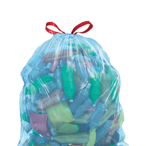 Heavy duty strength durable pe garbage <b>bag</b> 13 gallon plastic HDPE corn starch biodegradable trash <b>bag</b> with <b>strings</b> - Product Image 1
