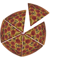 Assiette à pizza triangulaire en mélamine de 6 pièces de 9 pouces de haute qualité, parfaite pour une utilisation en intérieur et en extérieur lors de fêtes