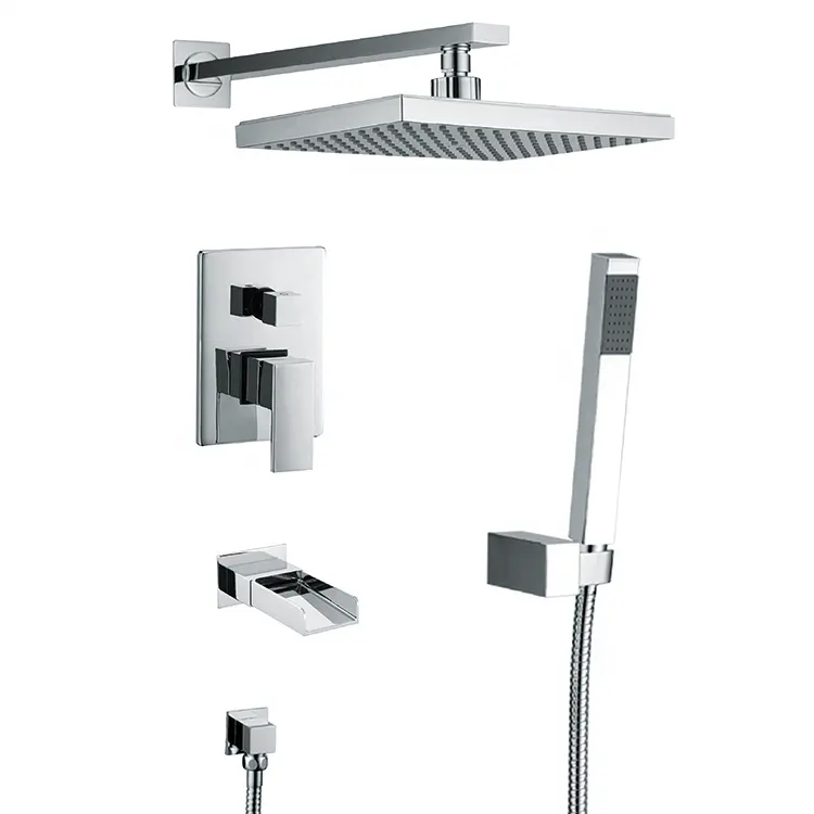 Top supplier in-wall waterfall and rainfall bathroom system shower set