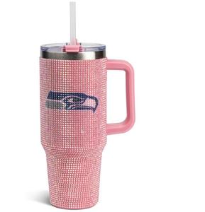 Vaso Térmico Rosa con Brillantina de los Tennessee <span class=keywords><strong>Titans</strong></span>, Taza de Viaje para el Día del Partido, 40oz con Tapa y Popote, Taza de Café Personalizada para Oficina y Coche - Product Image 2