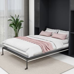 Letto a Scomparsa Verticale Moderno Pieghevole Salvaspazio con Struttura in Metallo Letto a Muro Richiudibile - Product Image 5