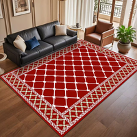 Tapis d'intérieur antidérapant en fausse fourrure de cachemire, tapis imprimé avec un dos antidérapant en points de plastique pour le salon